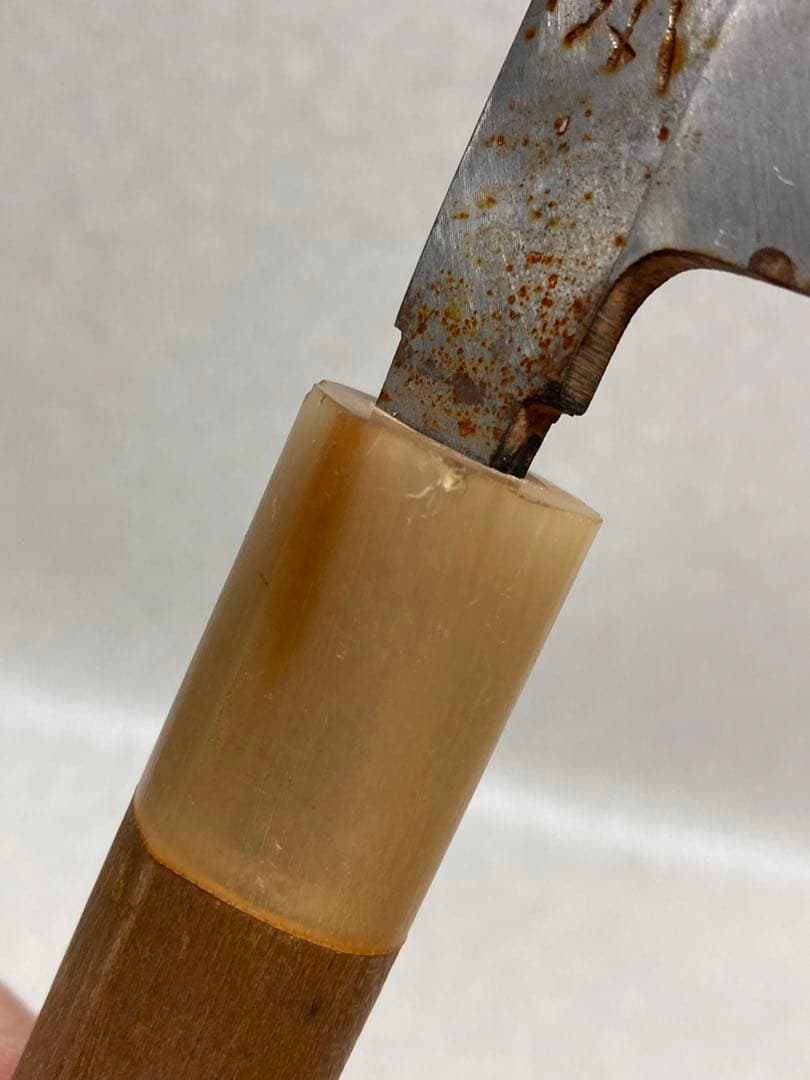 築正本 フグ引き包丁 研ぎ済 水牛柄 刺身包丁 ふぐ引き 全長約41cm