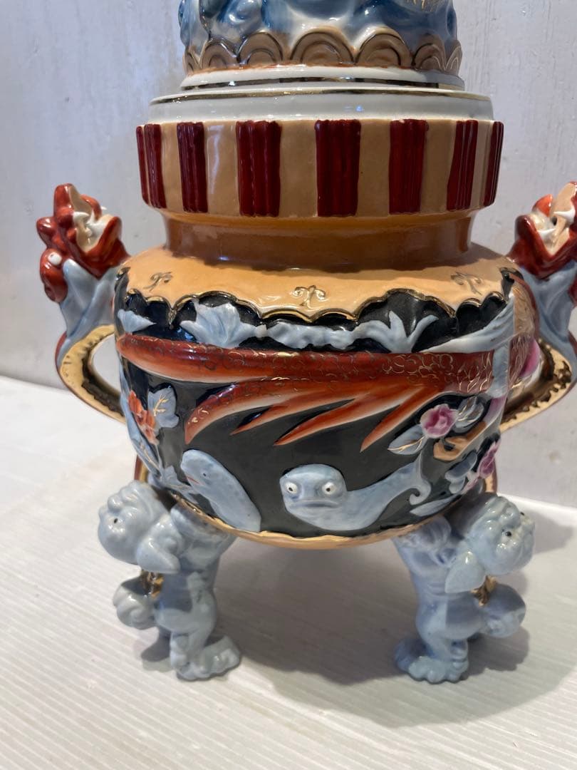 希少　美術陶陶磁器　三川内焼　唐子絵　壺　花瓶　花器　香炉　置物　インテリア