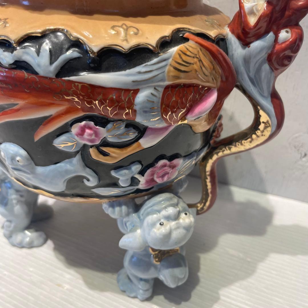 希少　美術陶陶磁器　三川内焼　唐子絵　壺　花瓶　花器　香炉　置物　インテリア
