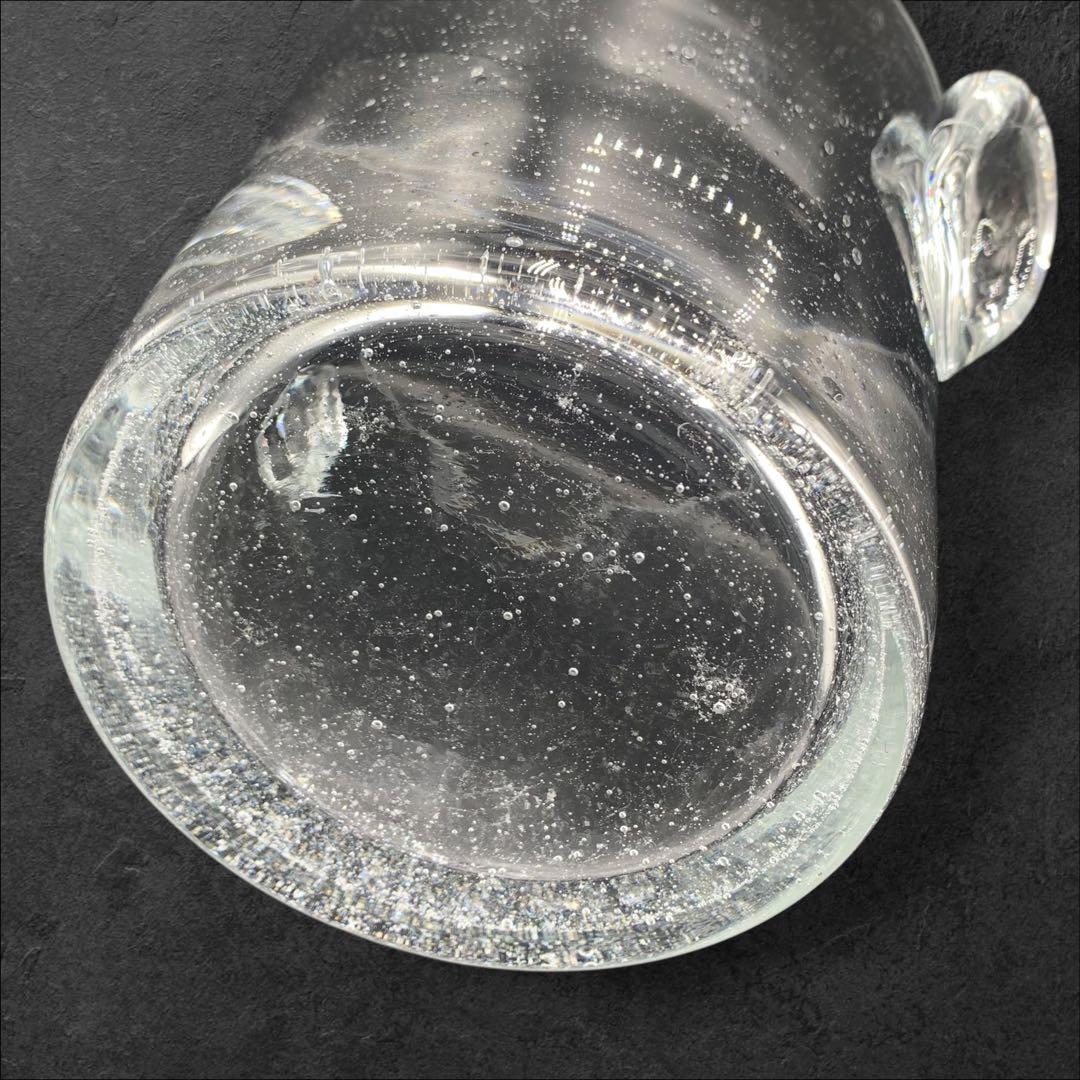 美品❗️ 英国ビンテージ⭐️ワインクーラー　ハンドル付きガラス製　花瓶