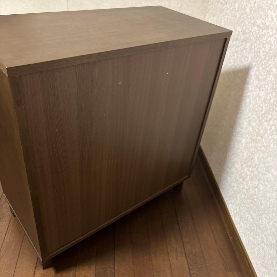 【美品】無印良品 木製 4段 チェスト ワイド 脚付き ブラウン