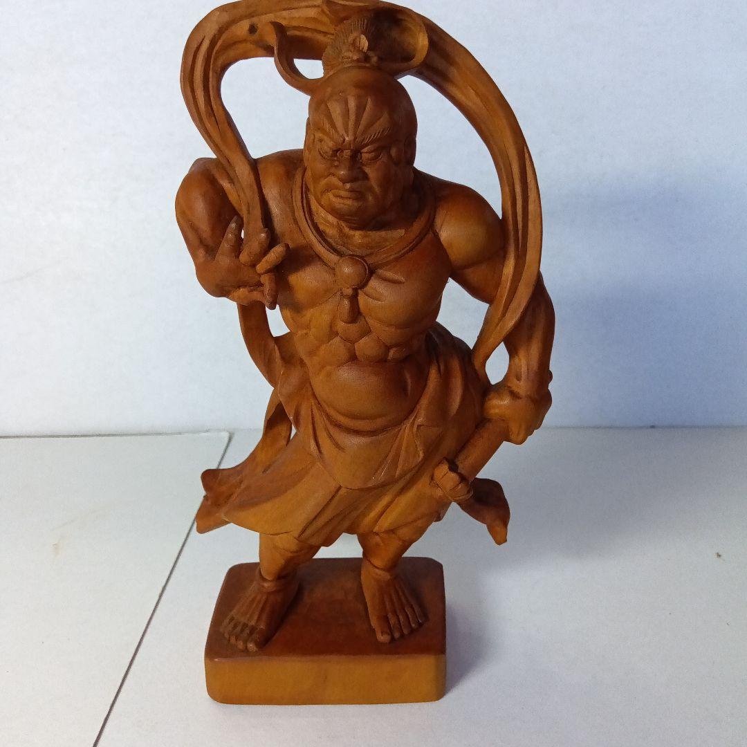 阿形像・吽形像・木製仏像 二体 ガラスケース付き