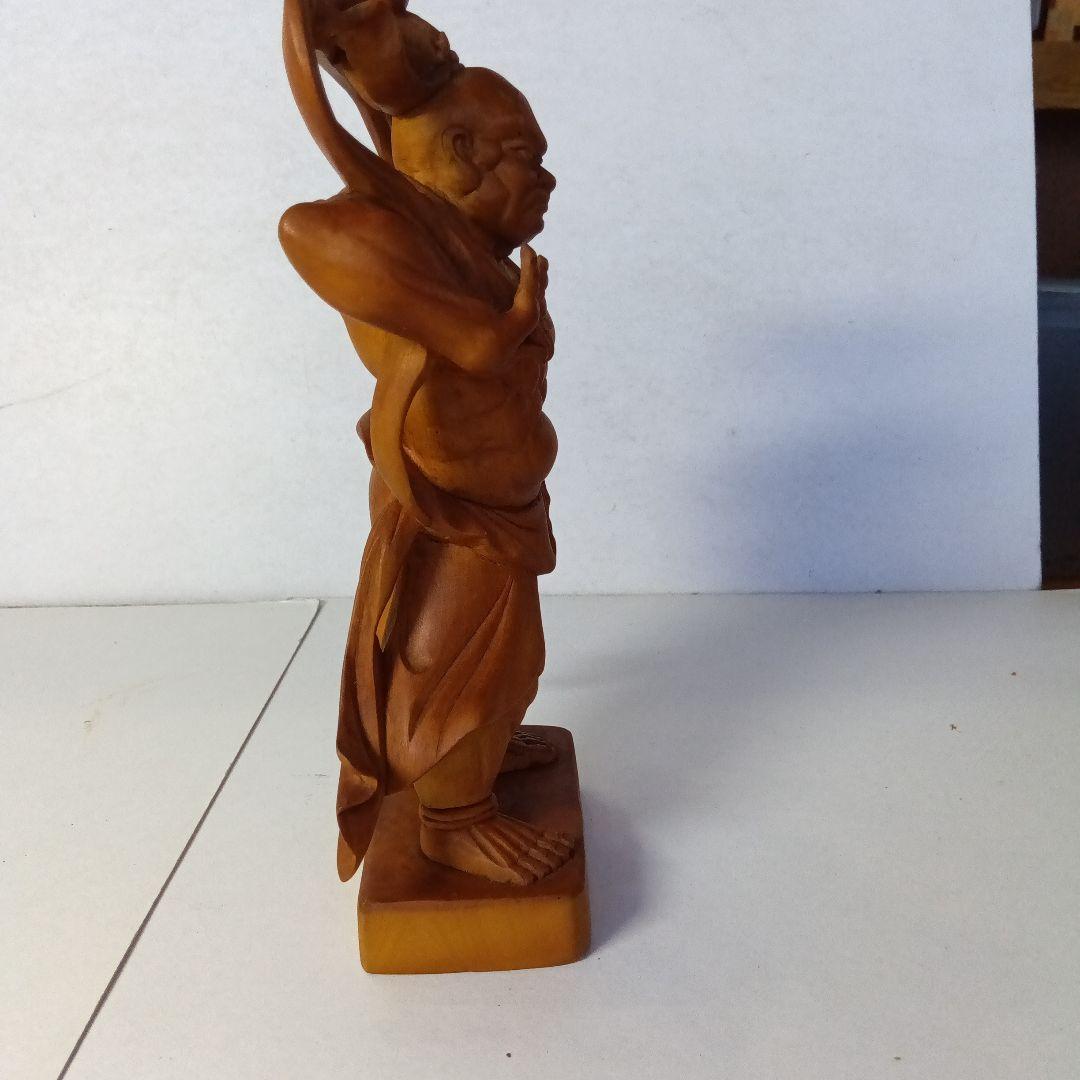 阿形像・吽形像・木製仏像 二体 ガラスケース付き