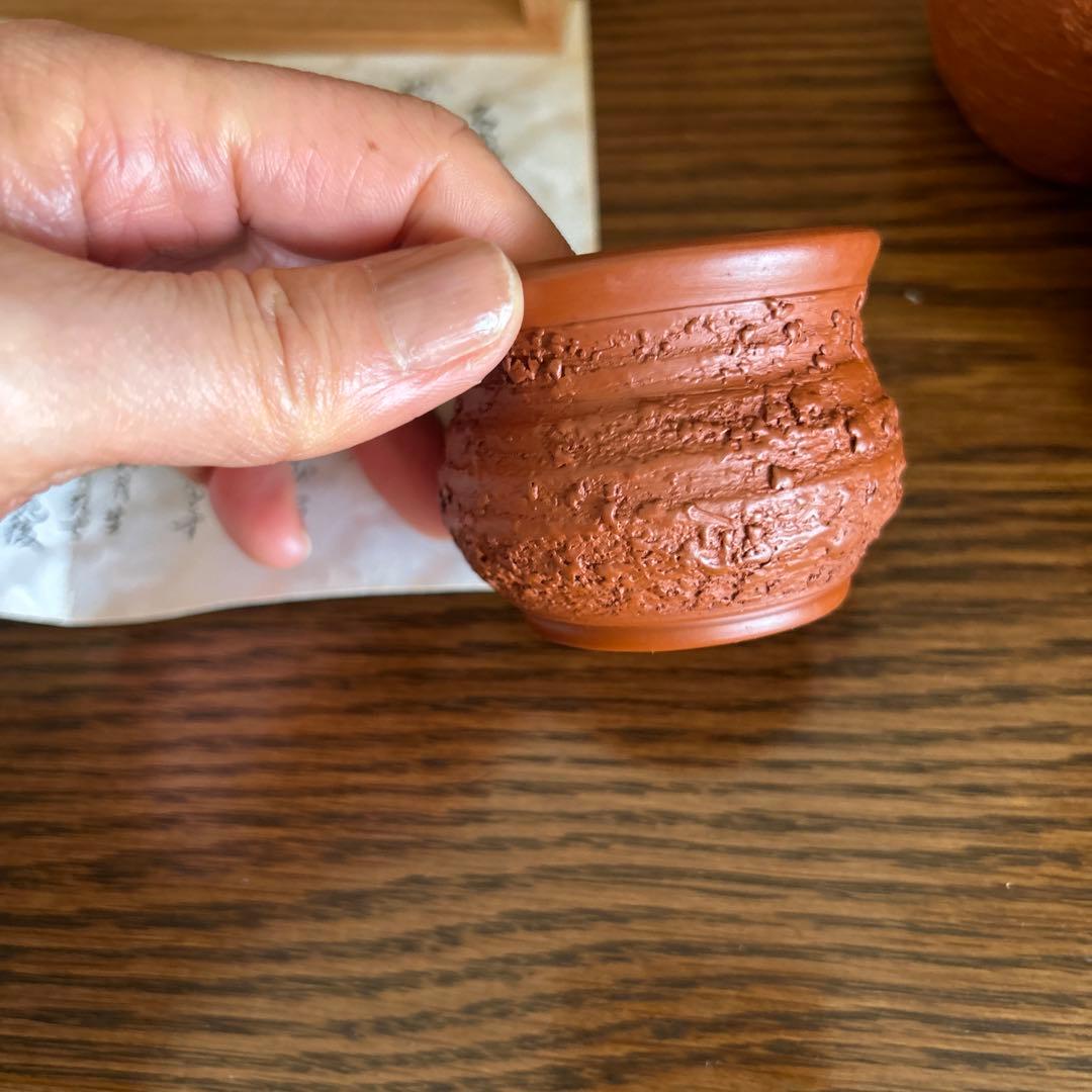 名工　不議庵素三作　常滑焼 徳利・ぐい呑みセット（赤土色）