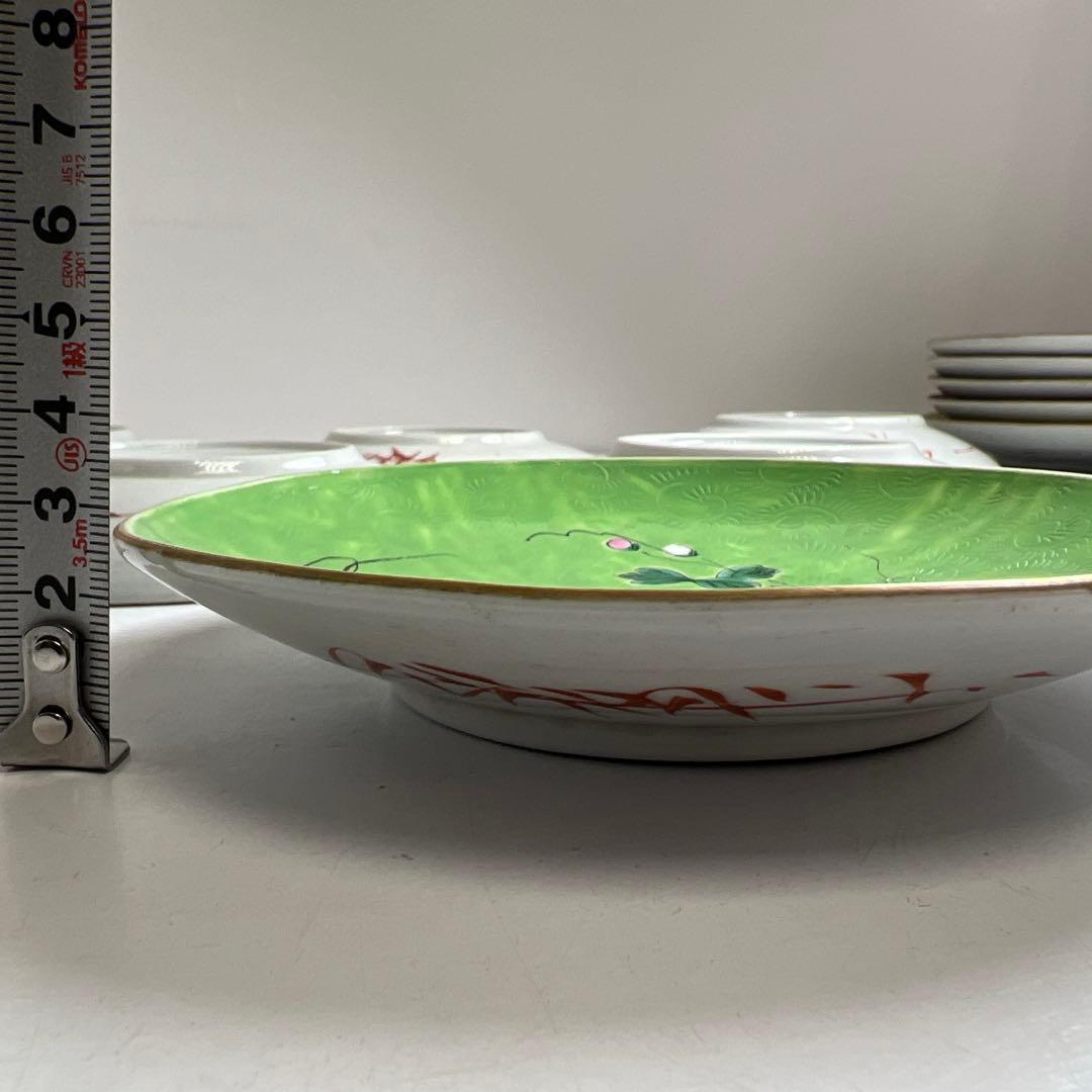 中国美術　十錦手中皿11枚　直径約15.5㎝　東Y8-0331☆2Fトトオオ