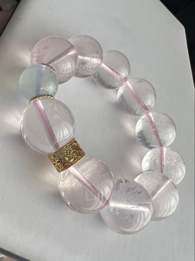 大玉♡恋愛成就のお守り♡ ローズクォーツとアクアマリン