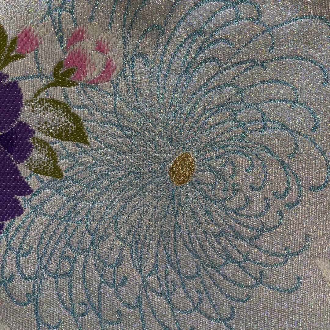 ❸ラスト❣️帯リメイクバッグ高級 正絹帯︎︎✦︎乱菊︎︎✦︎花✿大size(Dカン・底板付き)