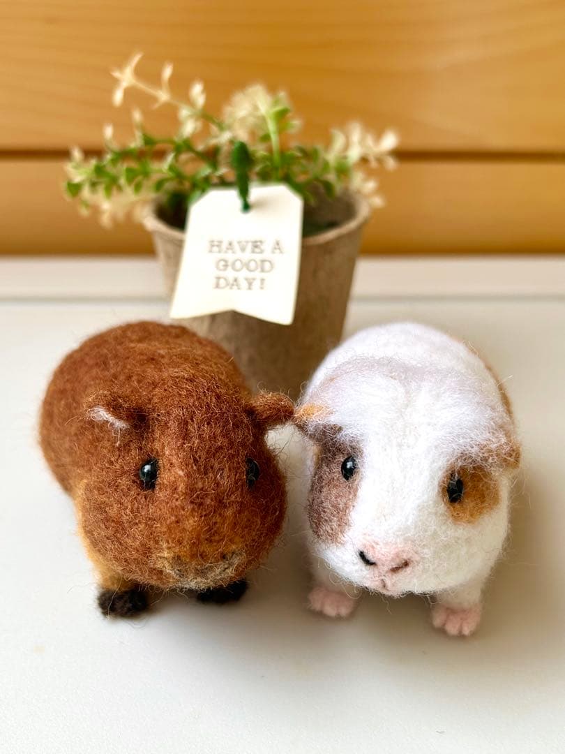ゆずゆずゆずる♪モルモットちゃん 羊毛フェルト ハンドメイド