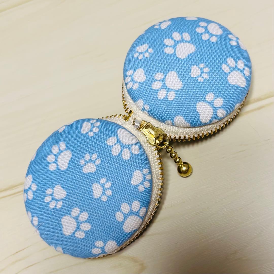8cmマカロンケース Wポケット 猫ちゃんマカロンポーチ