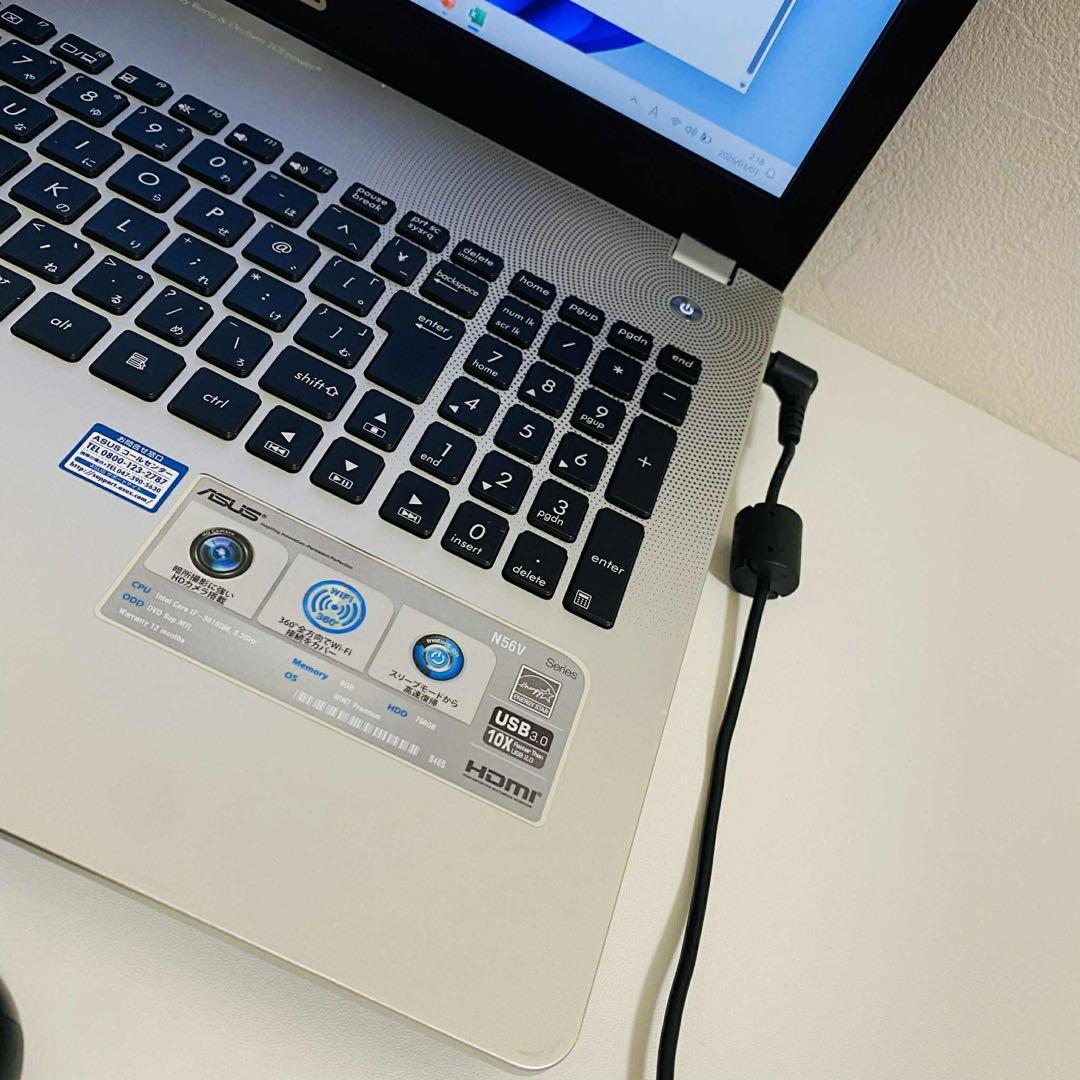 Y110 ASUSノートパソコンi7メモリ8G高速WEBカメラSSD Win11