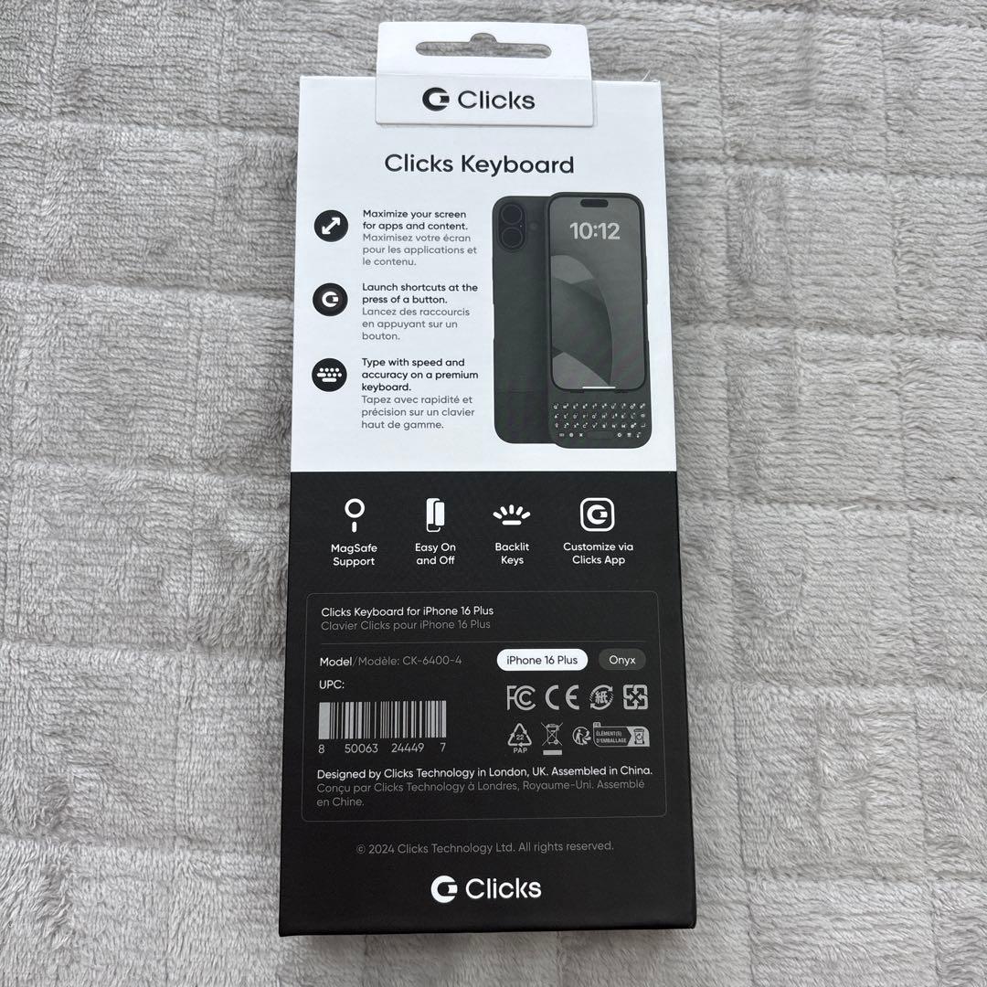 Clicks Keyboard iPhone16Plus用 ブラック