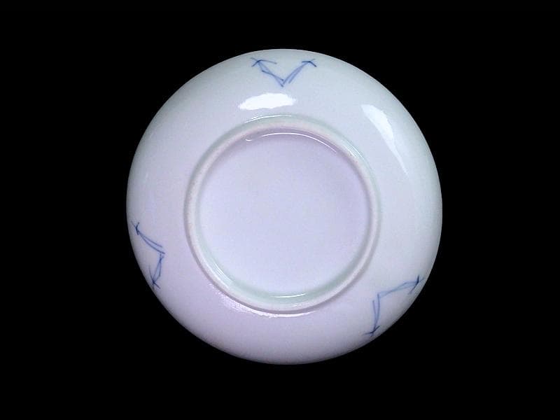 古伊万里　色絵　蝶に菊の図　４寸皿　５枚　C109AS-DAe