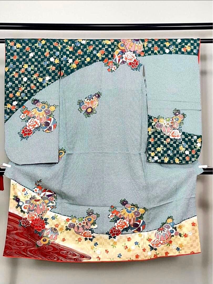 七五三豪華7歳フルセット‼️可愛い鹿の子柄⭐︎手毬花々金糸刺繍金彩煌びやか逸品