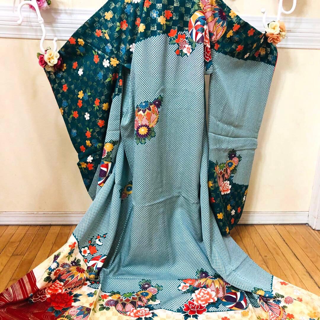 七五三豪華7歳フルセット‼️可愛い鹿の子柄⭐︎手毬花々金糸刺繍金彩煌びやか逸品