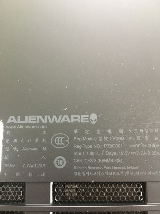 【半ジャンク品】エイリアンウェア14 ノートpc