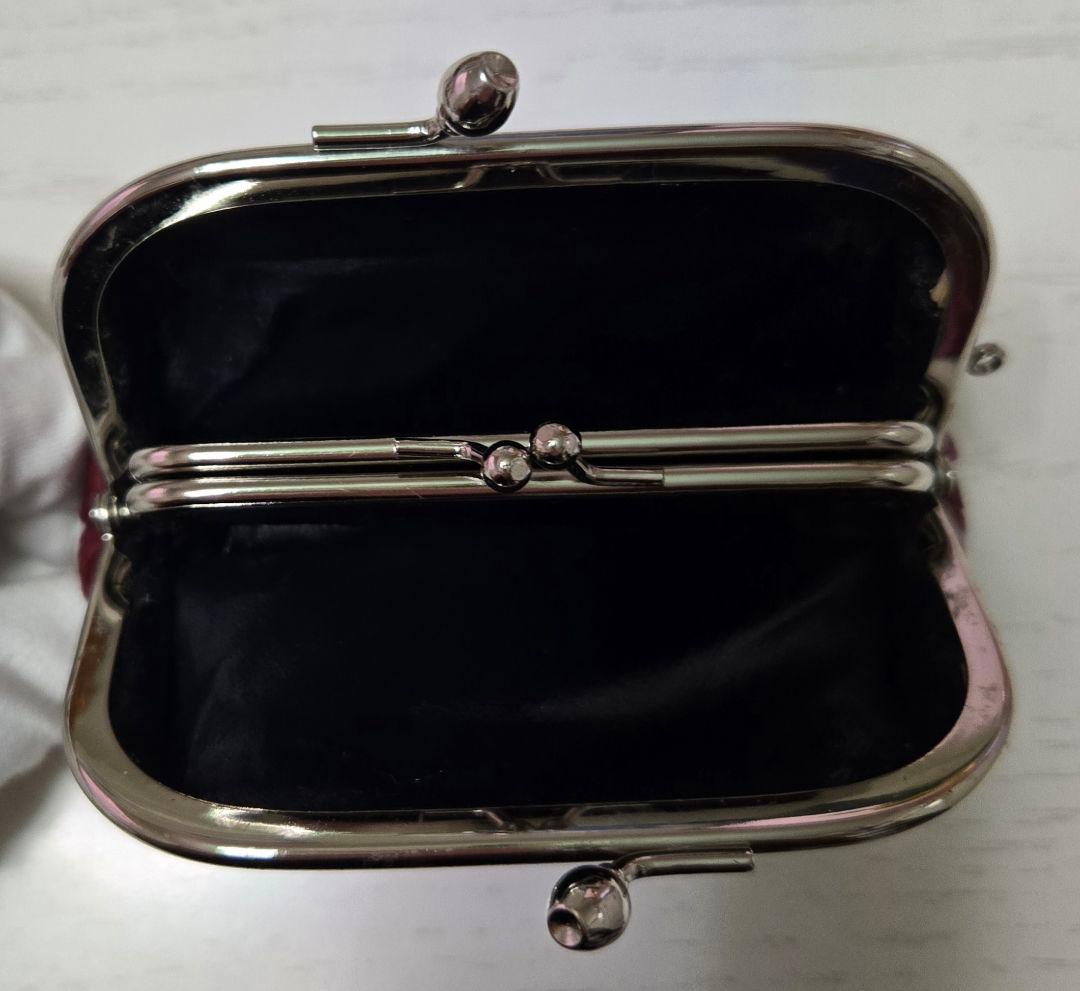 クロコダイル がま口 多機能 財布 レッド赤系　 小銭入れケース