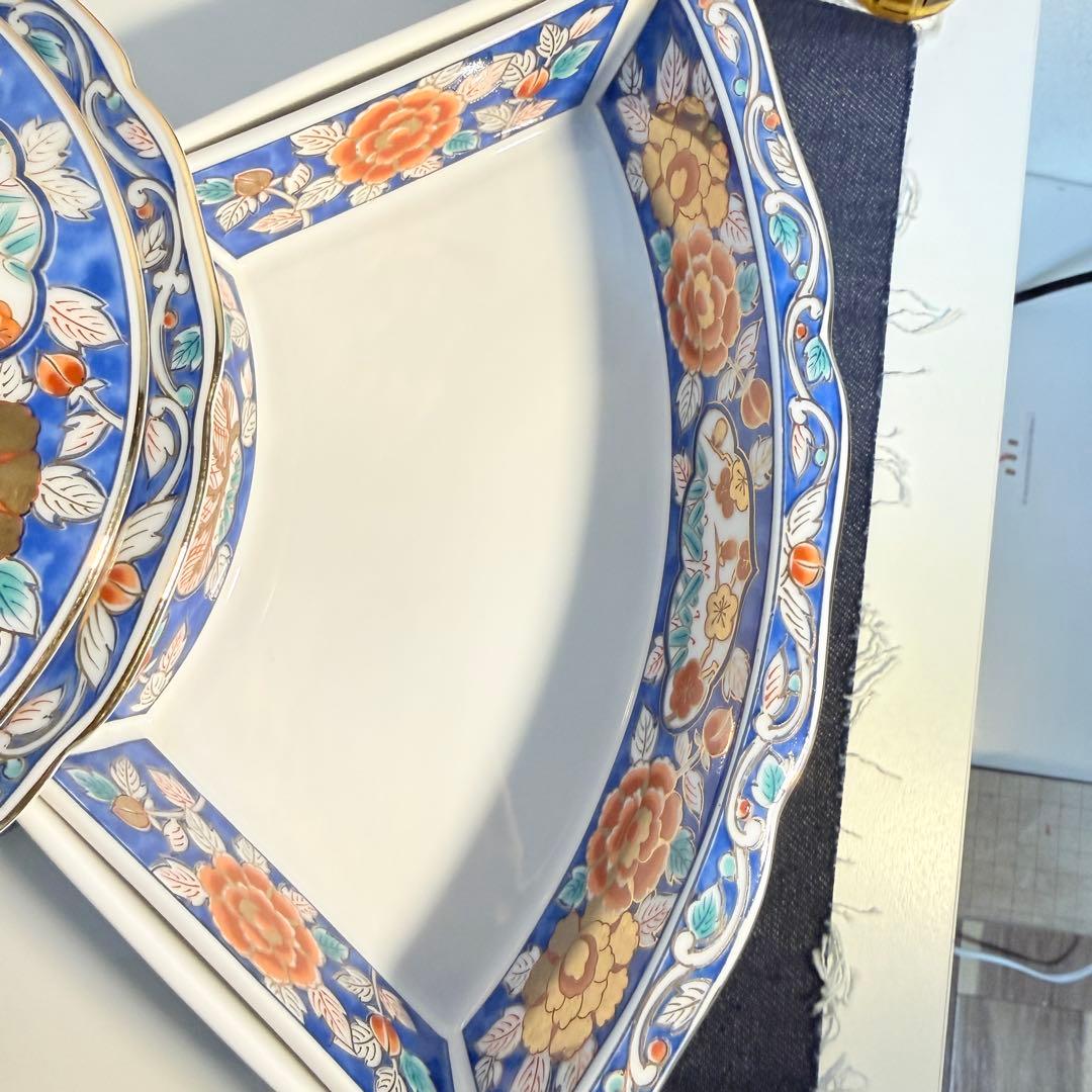 昭和レトロ 第一陶器 白峯窯 金彩牡丹 回転オードブルセット 未使用 蓋付鉢