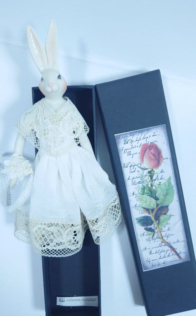 ちびくま工房　ビクトリアン兎　ビスク兎　18センチ