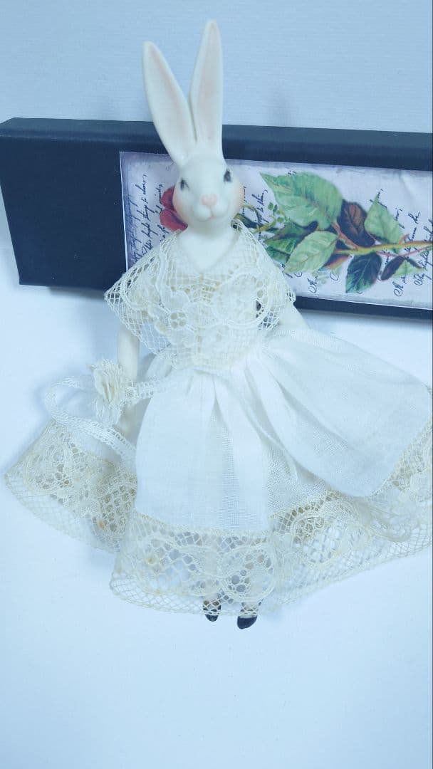 ちびくま工房　ビクトリアン兎　ビスク兎　18センチ