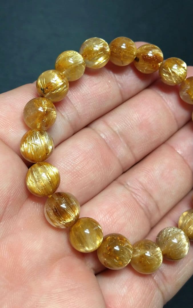 【極上,希少,美品】タイチンキャッツアイルチルクォーツ　ブレスレット　金運仕事運
