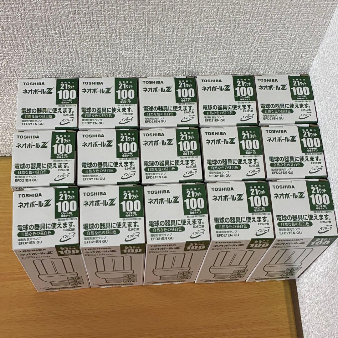 TOSHIBA 電球形蛍光ランプ ネオボールZ EFD21EN GU未使用15本