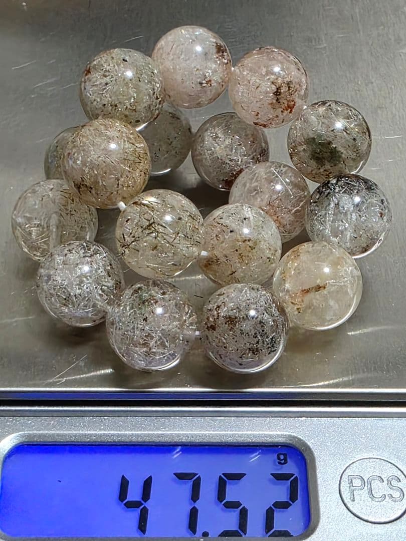 12㎜ シュードモルフクリスタルインクォーツ　ブレスレット