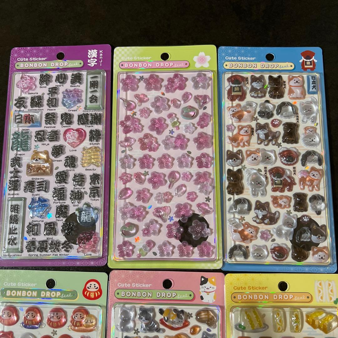 BONBON DROP シール 和柄6枚セット