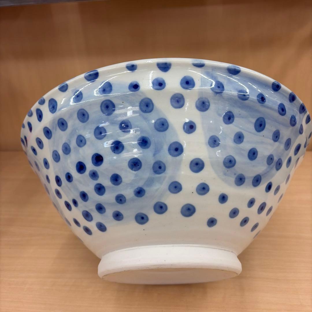 青い水玉模様　すり鉢