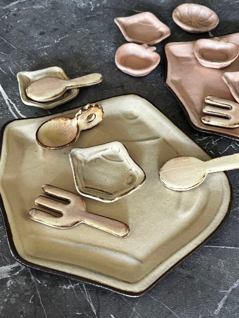 木のね　kinone 益子器　粉福　豆皿xプレート　15セット