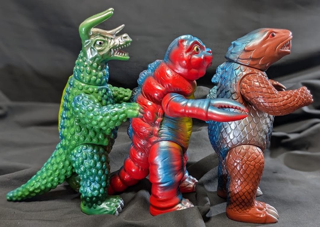 サソギラス＆モグネス＆ジギラ「マグマ大使」怪獣（ブルマァク復刻）ソフビ３体セット