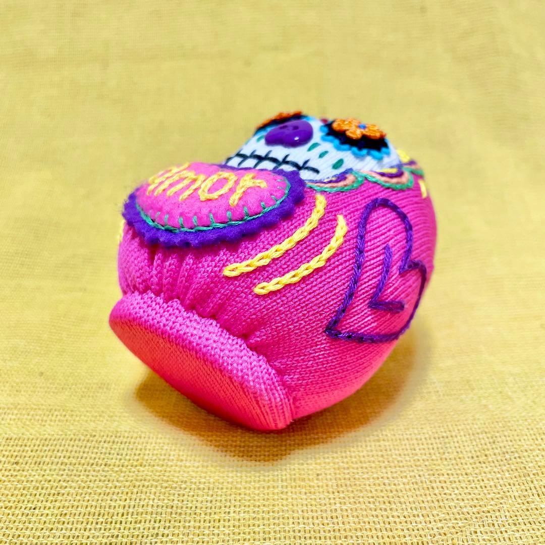 まみ 619【メキシカンスカル だるま amor】ぬいぐるみ置物