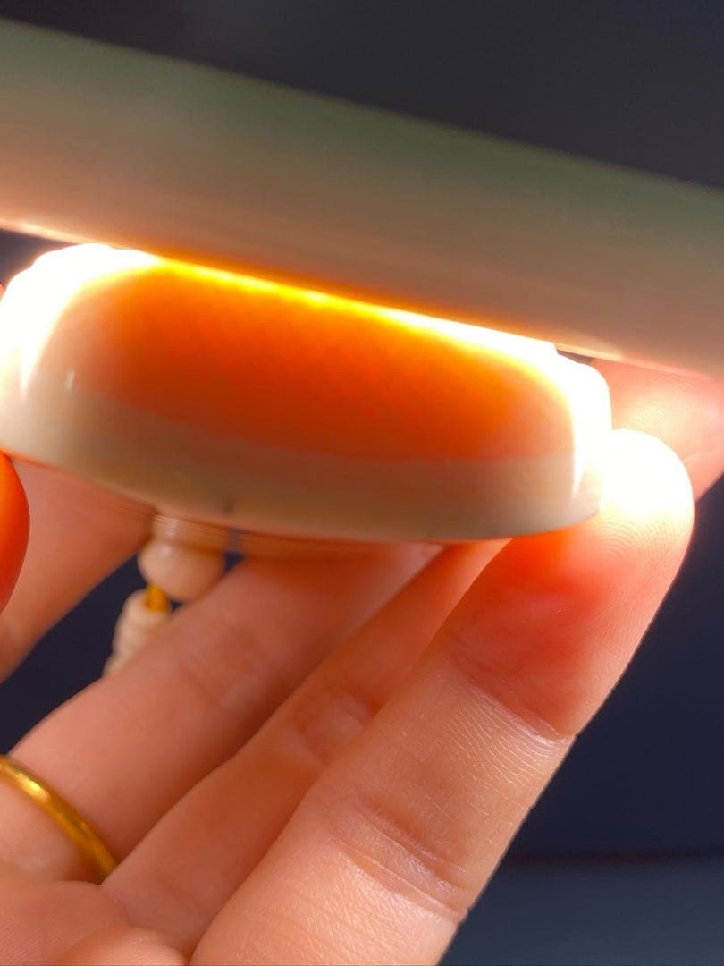 天然マンモスの牙の美しい手作り彫刻 観音菩薩 ペンダント（46g）