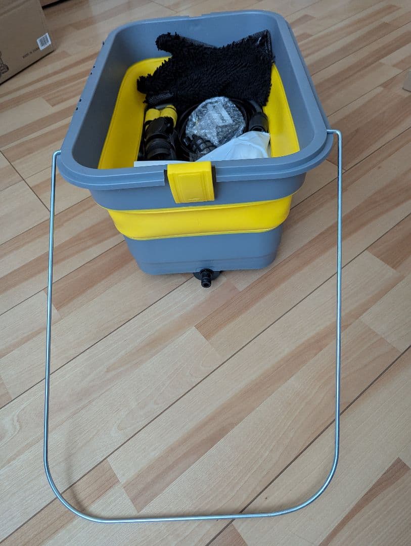 【新品】コードレス高圧洗浄機 20L折り畳みタンク付き キャスター 洗浄手袋付き