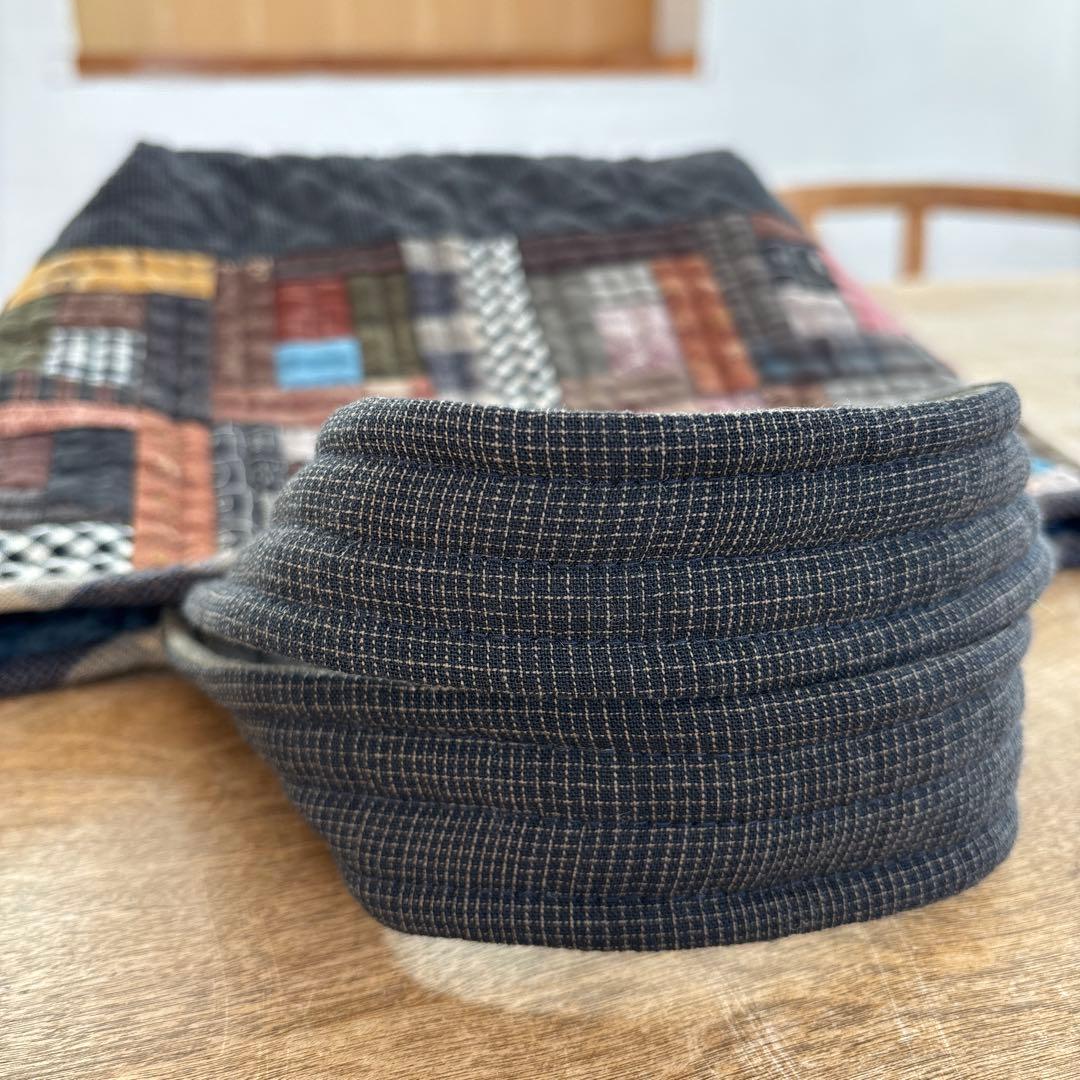 パッチワークキルト　ログキャビンのトートバック　ハンドメイド