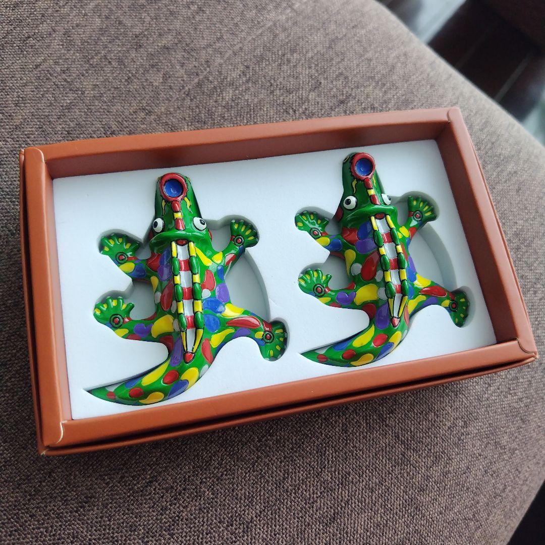 未使用専用箱入 吉本工業 ジミー大西 POP OUT ワニくん箸置き 2個セット