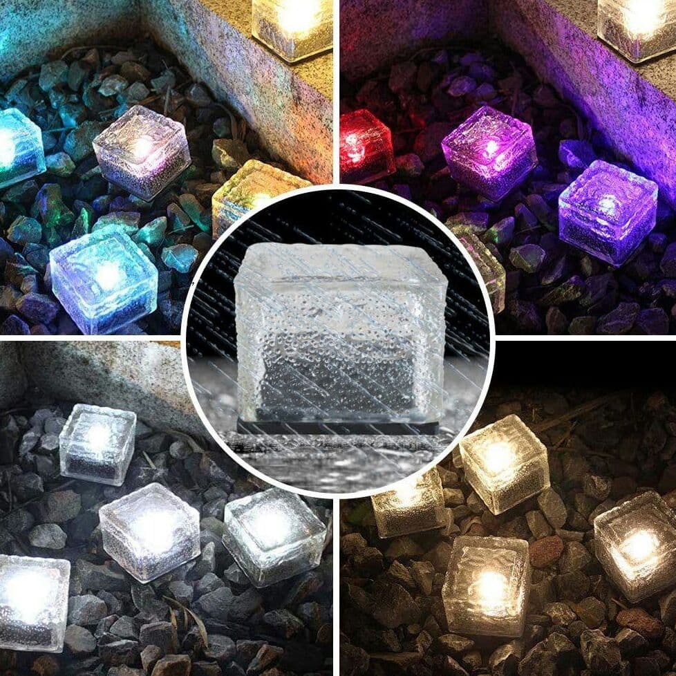 ソーラーライト センサーライト自動点灯ライト ４個セット アイスフラワーf