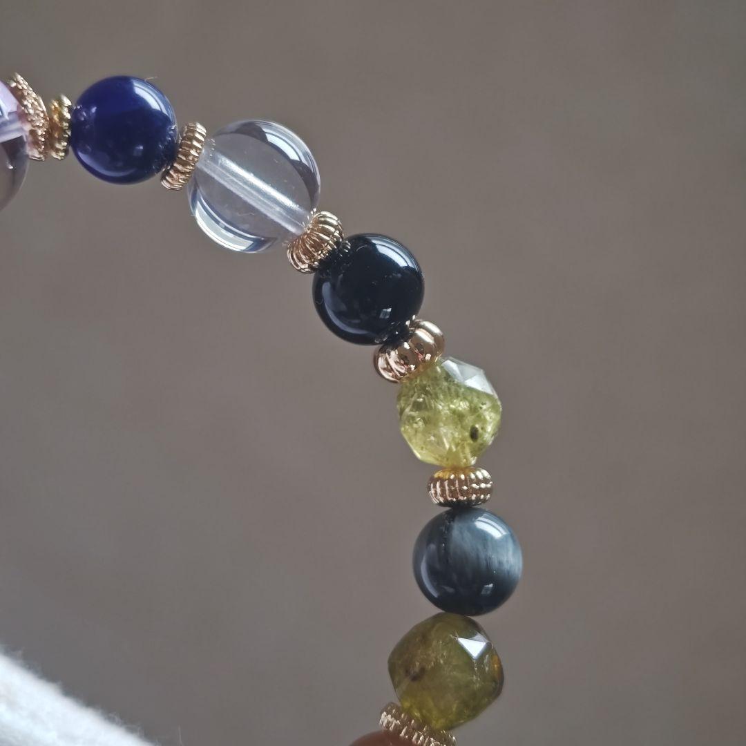 華奢ブレス✡非加熱シトリン、ファントムアメジストデザインブレス