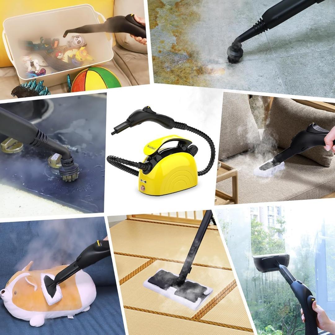 ✨人気✨スチームモップ スチームクリーナー イエロー 床掃除