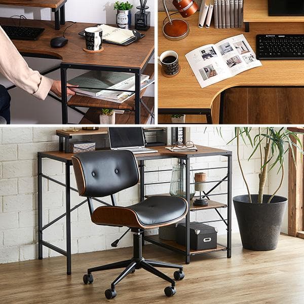 ゆるやかなカーブが美しいデスクチェア　２点セット