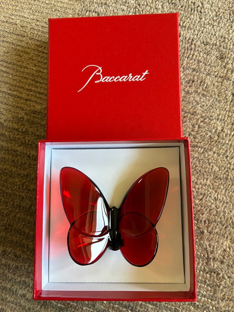 Baccarat ラッキーバタフライ 赤　蝶