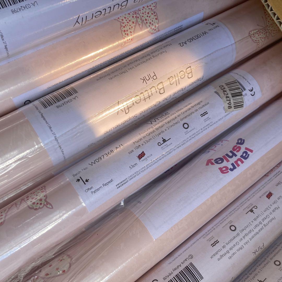 イギリス直輸入:ローラアシュレイUK製壁紙BELLAベラバタフライ 新品