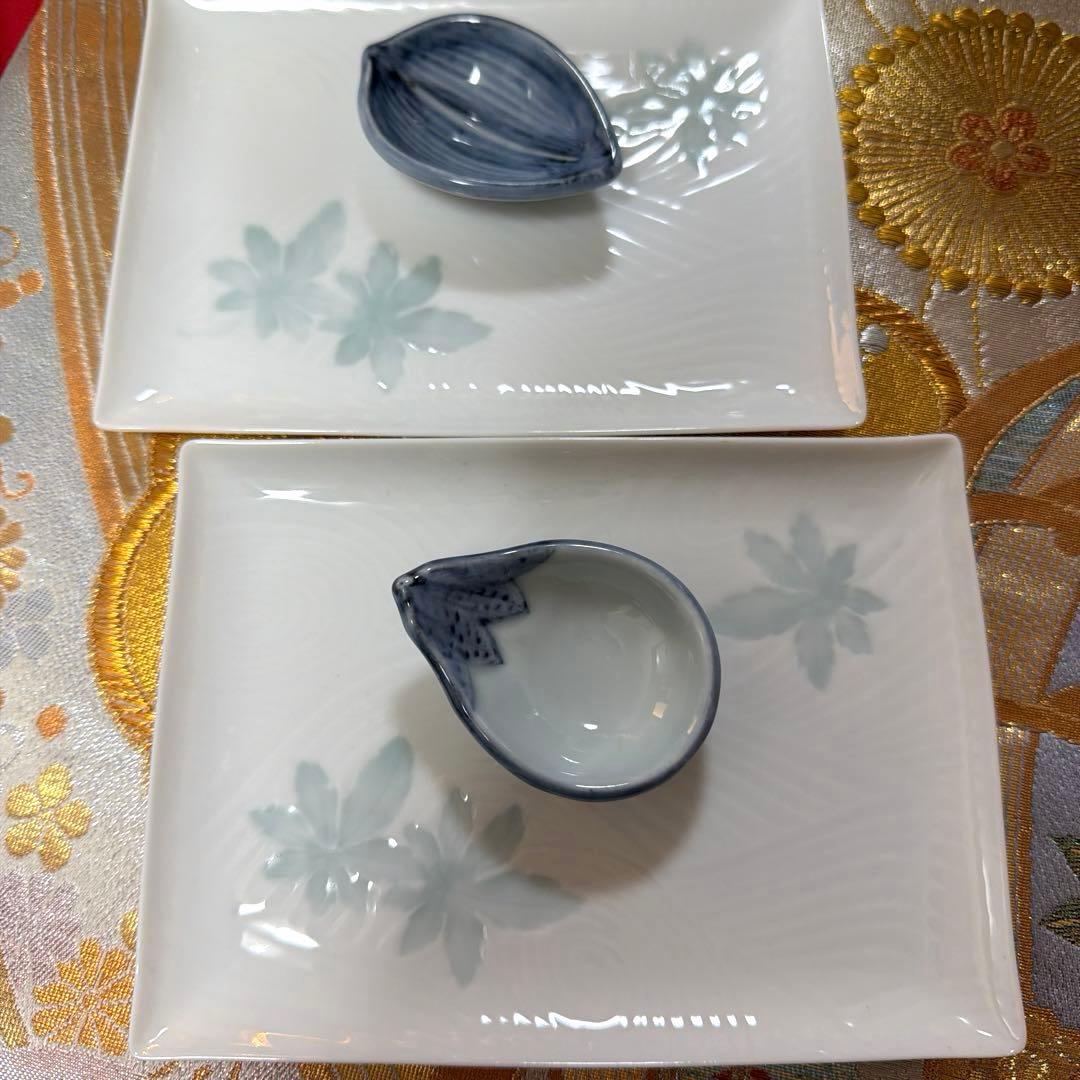 たち吉木の葉型小皿　三崎窯三種　白磁　青磁No.5-15