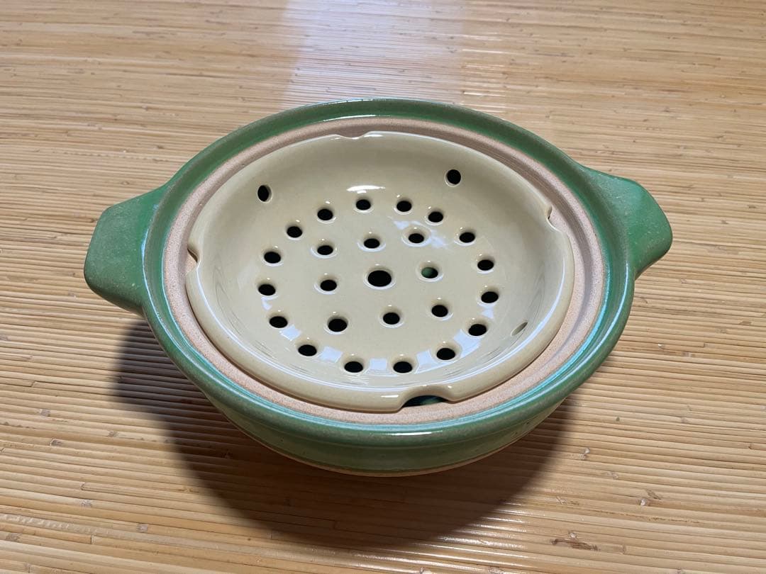 長谷園　メロン色　蒸し鍋　土鍋　新品未使用