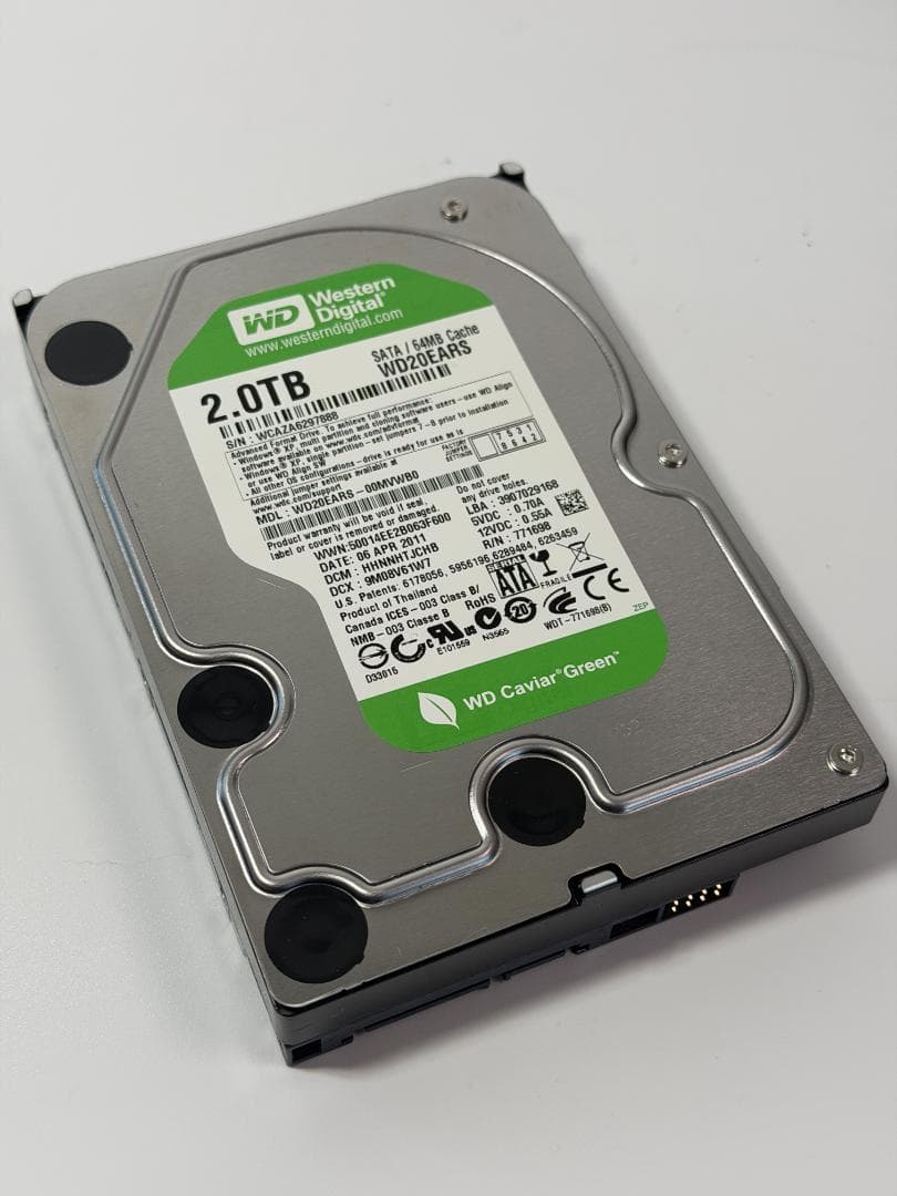 WD WD20EARS 2TB　5本セット