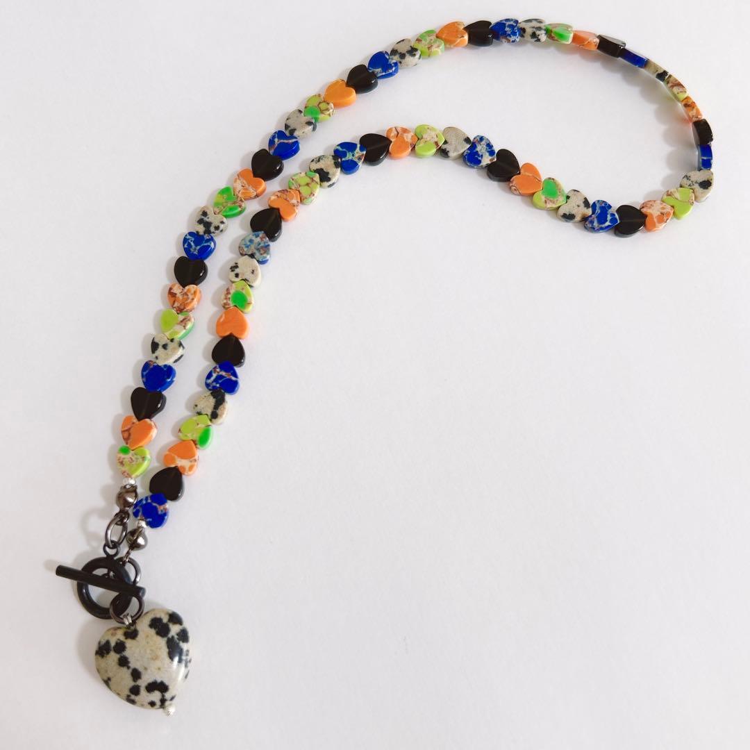 no.451／a'moureveビーズネックレス　ハンドメイド　マンテル　古着