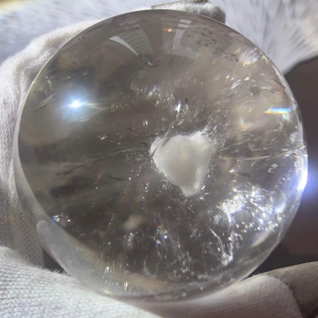 高品質 天然石 60.８mmクォーツインクォーツ スフィア 鉱物イン水晶 大