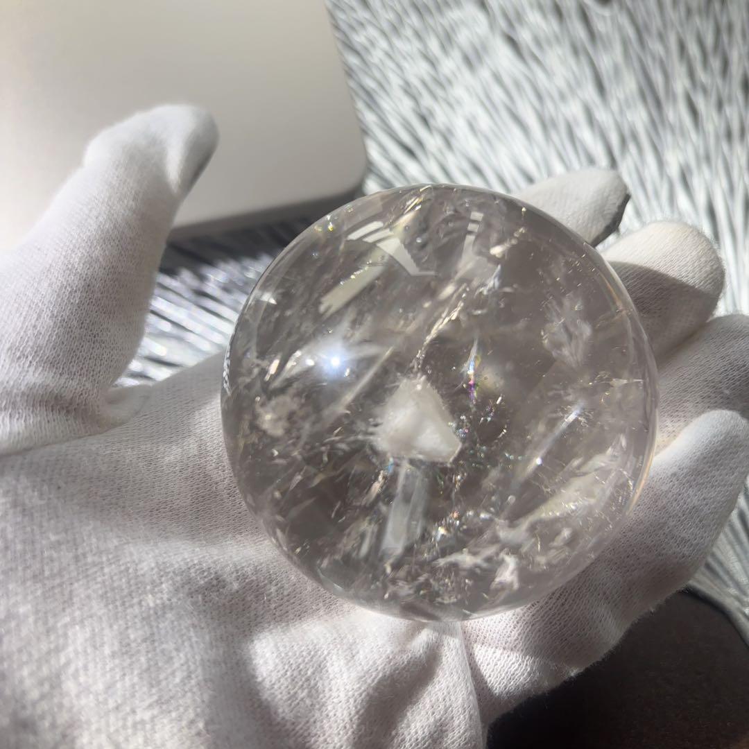 高品質 天然石 60.８mmクォーツインクォーツ スフィア 鉱物イン水晶 大