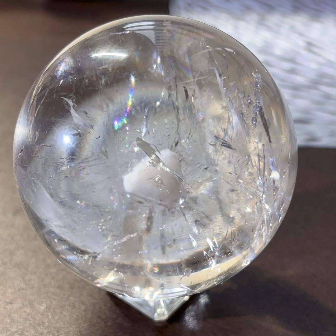 高品質 天然石 60.８mmクォーツインクォーツ スフィア 鉱物イン水晶 大