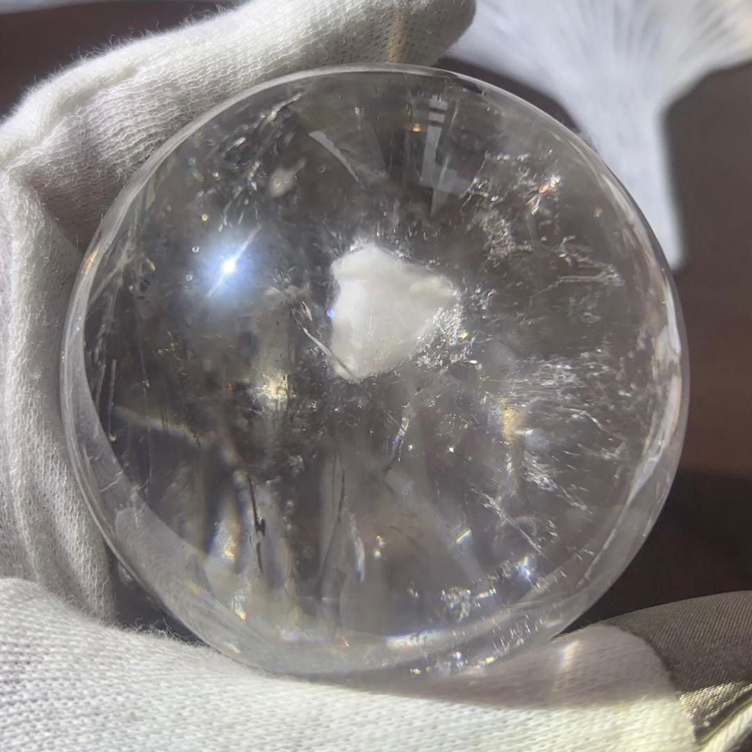 高品質 天然石 60.８mmクォーツインクォーツ スフィア 鉱物イン水晶 大