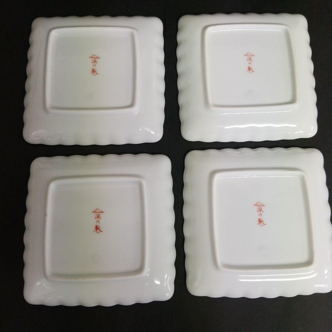 【未使用】　◆ 深川製磁 ◆　ブルーチャイナ サンドイッチトレイ　各皿4枚セット